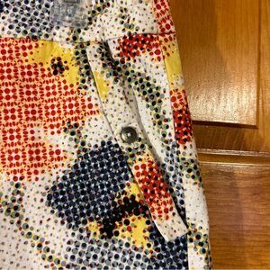 Kate Spade Saturday Pixelated Dot Double side Floral Short size10-EUC